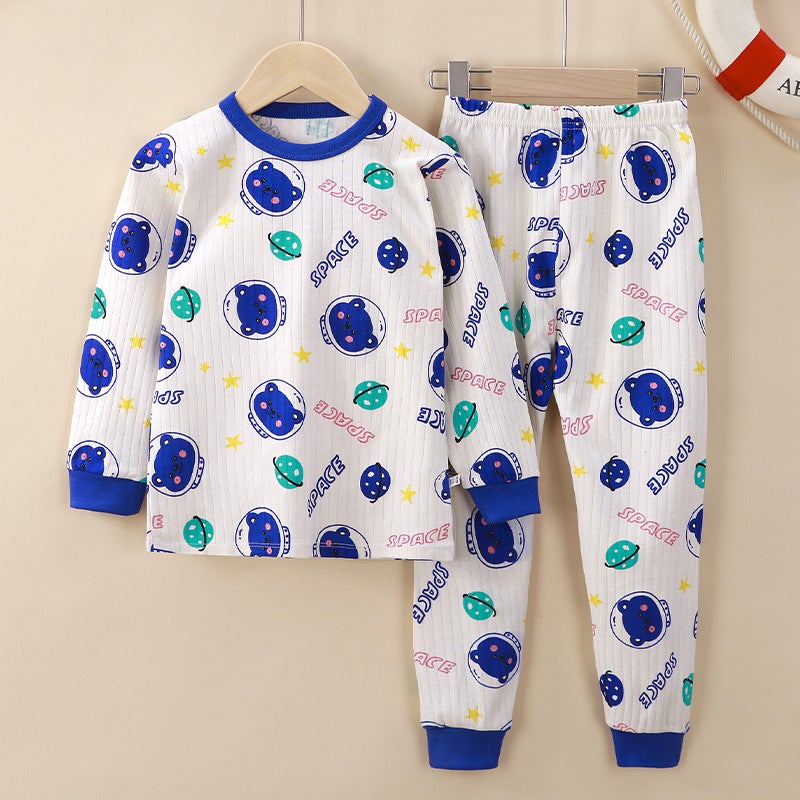 Boys' Underwear Suit Pure Cotton Girls' Middle-Sized Homewear Big Children'S Pajamas Teenagers Autumn Clothes Long Pants Children'S Clothing - Image 5