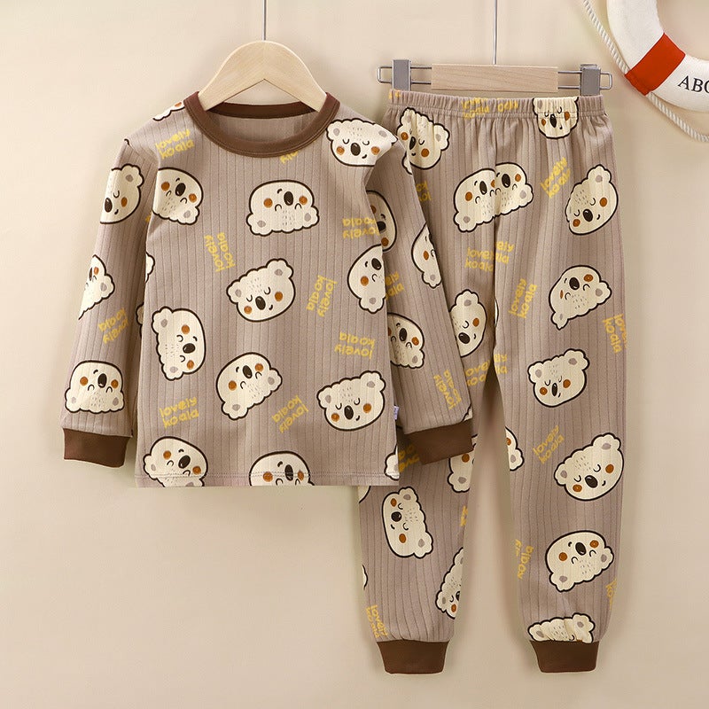 Boys' Underwear Suit Pure Cotton Girls' Middle-Sized Homewear Big Children'S Pajamas Teenagers Autumn Clothes Long Pants Children'S Clothing - Image 4
