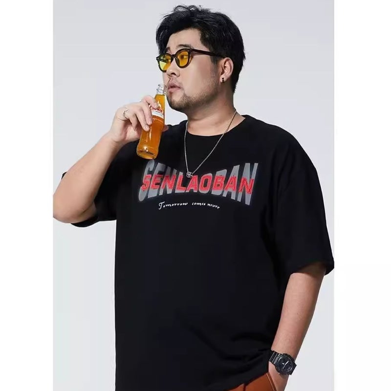 Cotton Letter Printed T-Shirt Men'S Hong Kong Style Oversize Short Sleeve Loose Casual Top Men'S Fashion - Image 4