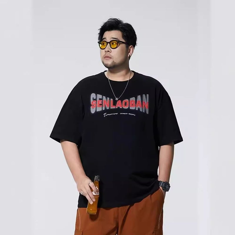 Cotton Letter Printed T-Shirt Men'S Hong Kong Style Oversize Short Sleeve Loose Casual Top Men'S Fashion - Image 2