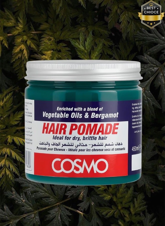 COSMO 11 Pieces Hair Pomade Vegetable Oils And Bergamot Ideal For Dry And Brittle Hair 450ml  - Image 2