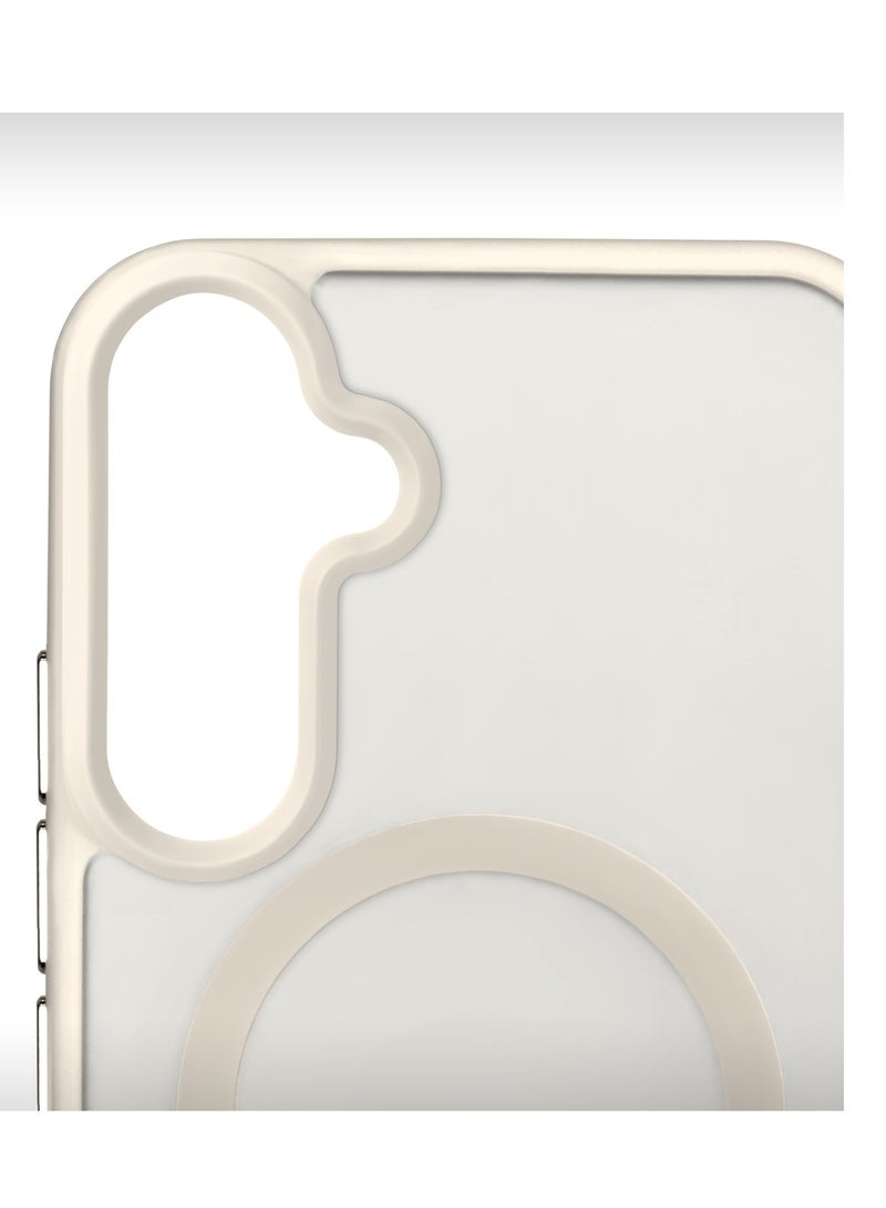 ELLAGECASE حافظة أنيقة بيضاء لهاتف سامسونج جالاكسي S25 بلس، حماية كاميرا قوية، مضادة للصدمات، حماية معززة، متوافقة مع شحن MagSafe والشحن اللاسلكي - Image 2