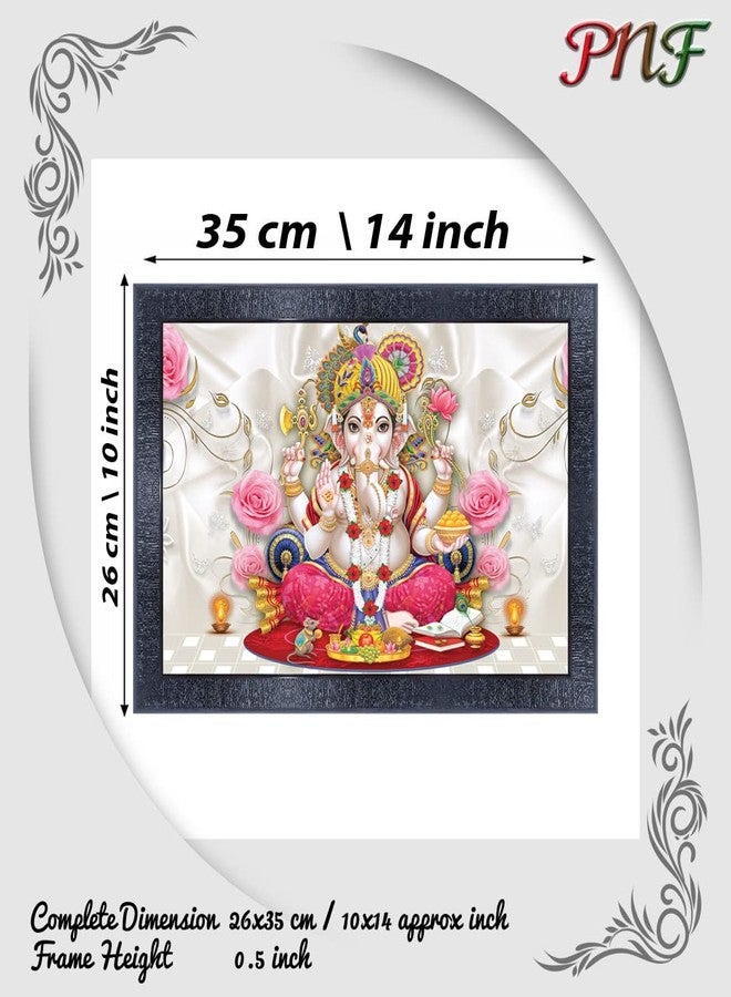pnf Poster And Frames Ganesh Ji Wooden Photo Frame With Acrylic Sheet | For Living, Pooja Room | Home Decoration Item | Best Gifting Option (10 * 14inch,Multicolour,Synthetic) 4279 - Image 2