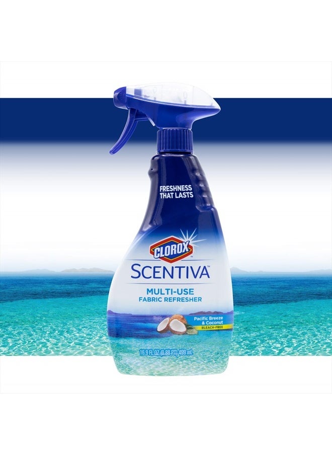 Clorox - Scentiva Multi-Use Fabric Refresher Spray | Fabric Freshener for Closets, Upholstery, Curtains, and Carpets | Pacific Breeze & Coconut | 16.9 Ounces - Image 1