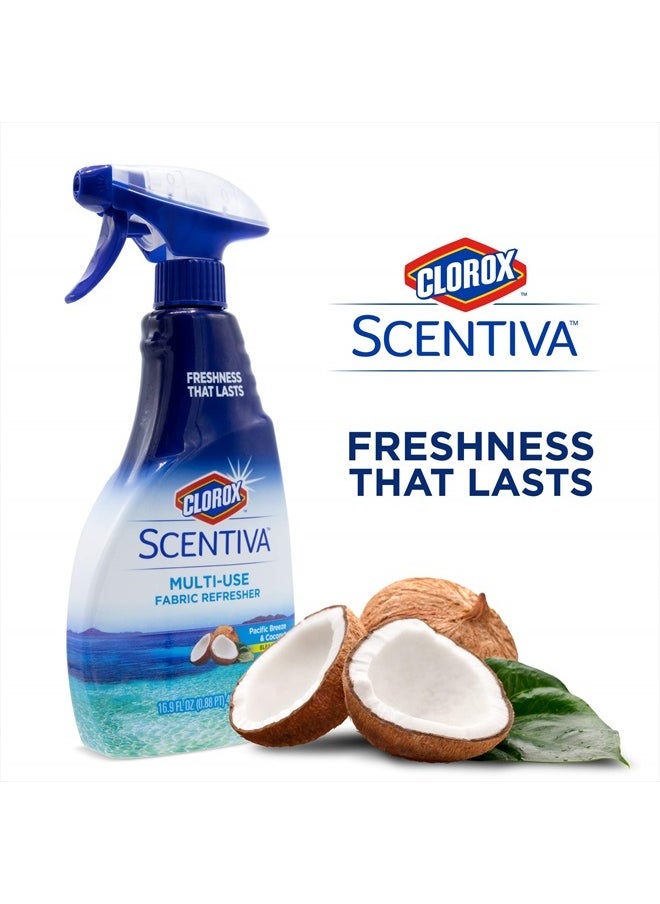 Clorox - Scentiva Multi-Use Fabric Refresher Spray | Fabric Freshener for Closets, Upholstery, Curtains, and Carpets | Pacific Breeze & Coconut | 16.9 Ounces - Image 1