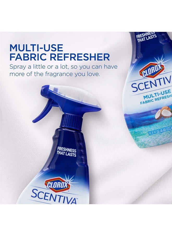 Clorox - Scentiva Multi-Use Fabric Refresher Spray | Fabric Freshener for Closets, Upholstery, Curtains, and Carpets | Pacific Breeze & Coconut | 16.9 Ounces - Image 1