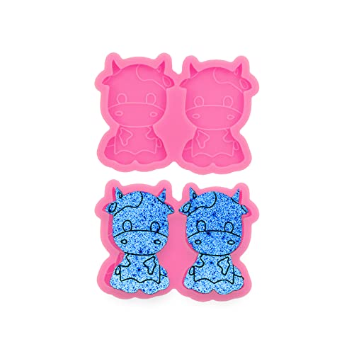 AMZTOART 2PC Silicone Resin Phone Grip Molds Epoxy Small Cow Phone Socket Mold DIY Casting Making for Badge Reel - Image 1