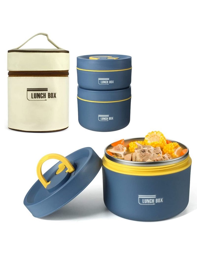 Joyelink Portable Insulated Lunch Box with Lunch Bag Blue - Image 2