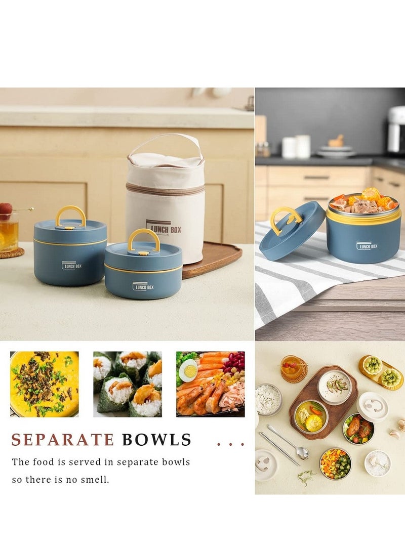 Joyelink Portable Insulated Lunch Box with Lunch Bag Blue - Image 4