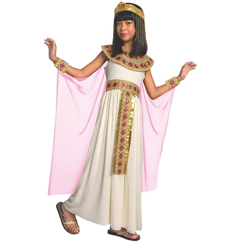 Morph Pink Cleopatra Costume for Girls, Egyptian Dress, Greek Goddess Outfit for Kids, Halloween Dress-Up, Medium - Image 1