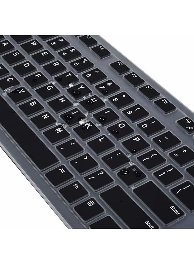 imComor Dell Keyboard Cover for KB216 KB216p Wired & KM636 Wireless Keyboard, Optiplex 5250 3050 3240 5460 7450 7050, Inspiron AIO 3475/3670/3477 - Black Large Print Keyboard Skin Protector - Image 4