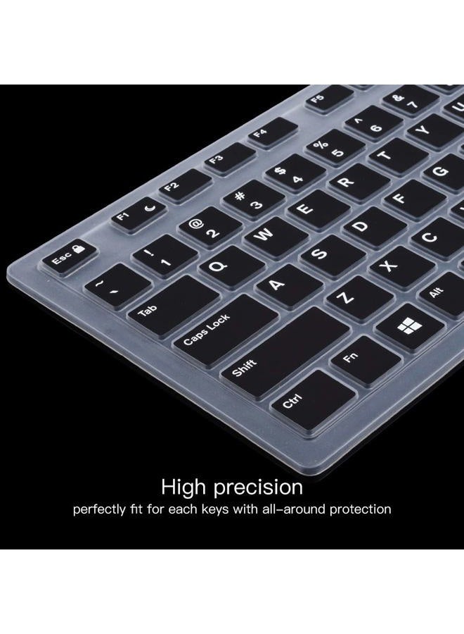 imComor Dell Keyboard Cover for KB216 KB216p Wired & KM636 Wireless Keyboard, Optiplex 5250 3050 3240 5460 7450 7050, Inspiron AIO 3475/3670/3477 - Black Large Print Keyboard Skin Protector - Image 3