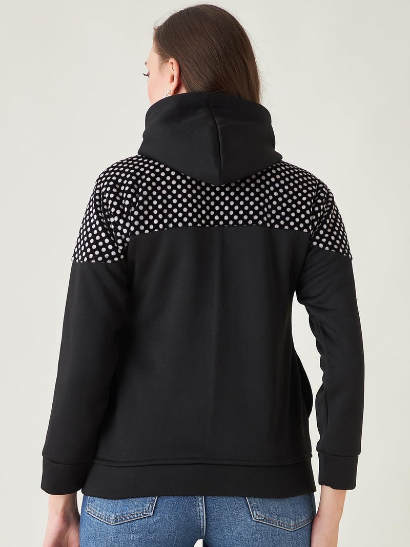Pivl Women's Fleece Winter hooded Jacket - Ultimate Warmth and Style_BLACK_L - Image 5