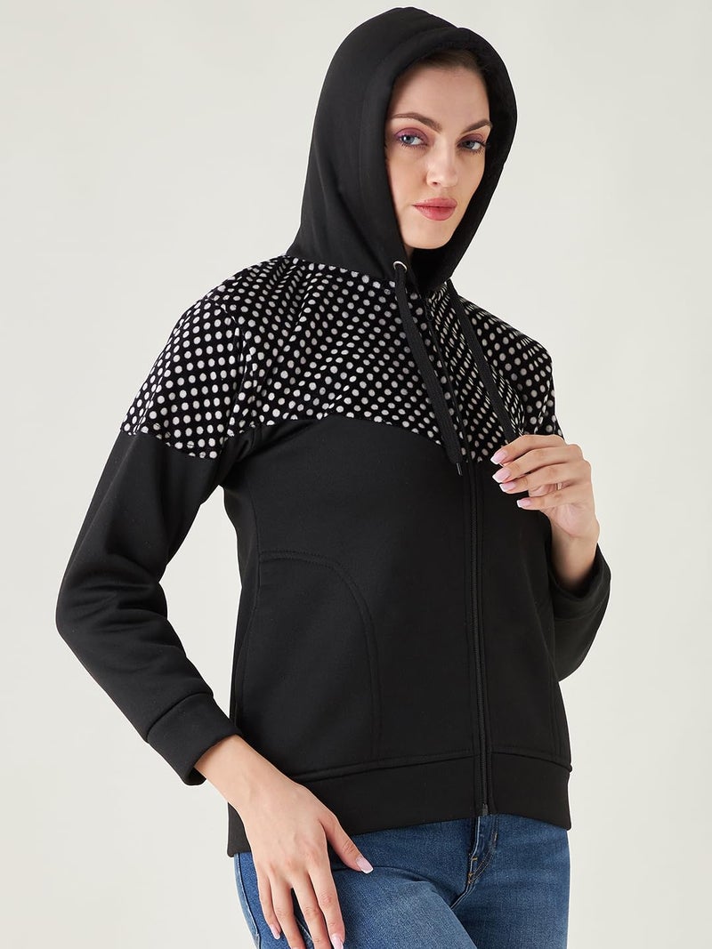 Pivl Women's Fleece Winter hooded Jacket - Ultimate Warmth and Style_BLACK_L - Image 4
