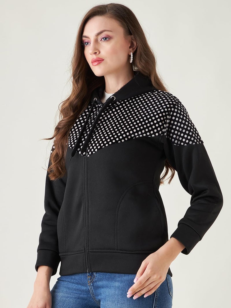 Pivl Women's Fleece Winter hooded Jacket - Ultimate Warmth and Style_BLACK_L - Image 3