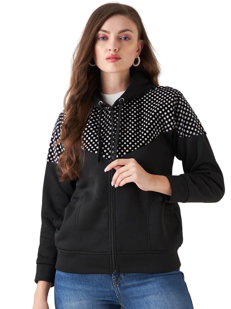 Pivl Women's Fleece Winter hooded Jacket - Ultimate Warmth and Style_BLACK_L - Image 1