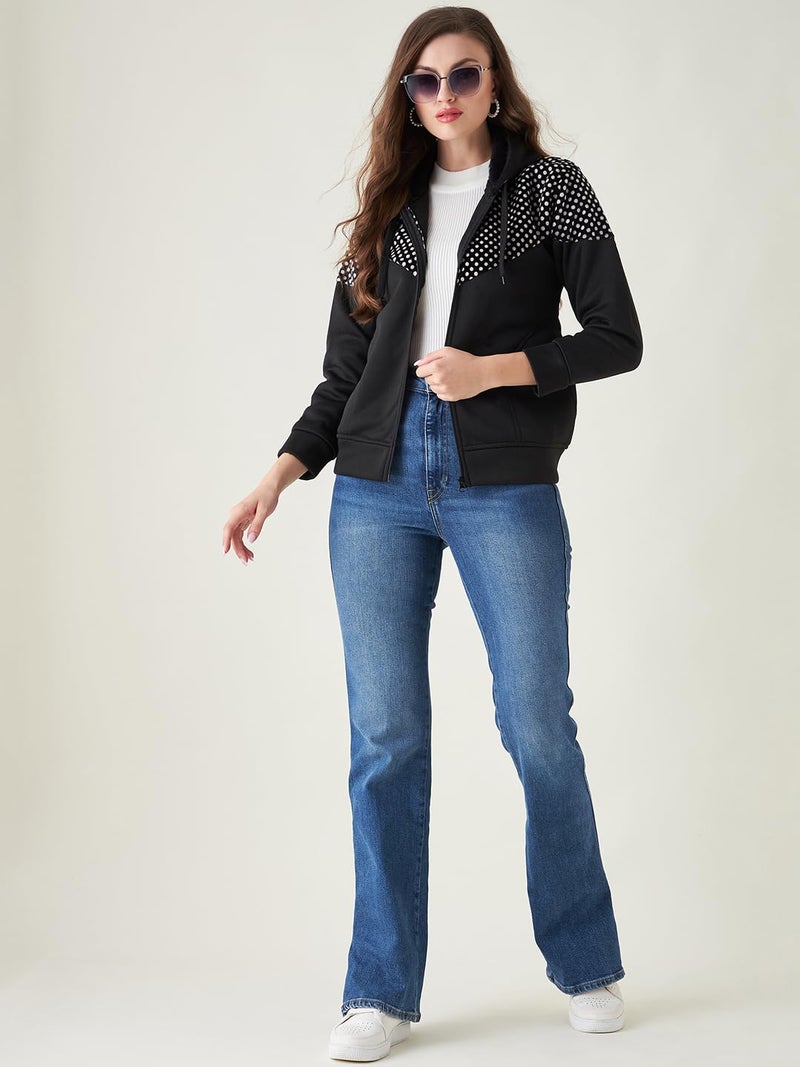 Pivl Women's Fleece Winter hooded Jacket - Ultimate Warmth and Style_BLACK_L - Image 2