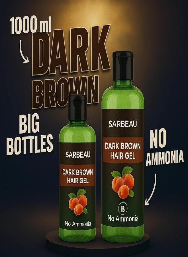 Sarbeau Dark Brown Hair Colour Gel, Natural Herbal Formula, 500ml x 2, 10-Minute Application (DARK BROWN COLOUR) - Image 4