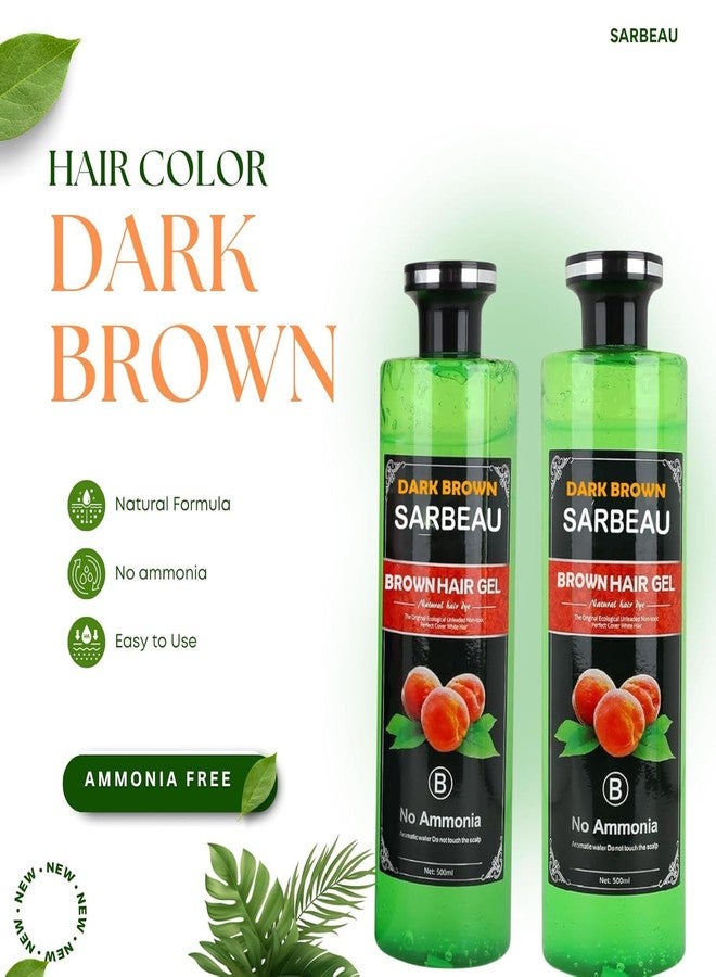 Sarbeau Dark Brown Hair Colour Gel, Natural Herbal Formula, 500ml x 2, 10-Minute Application (DARK BROWN COLOUR) - Image 2