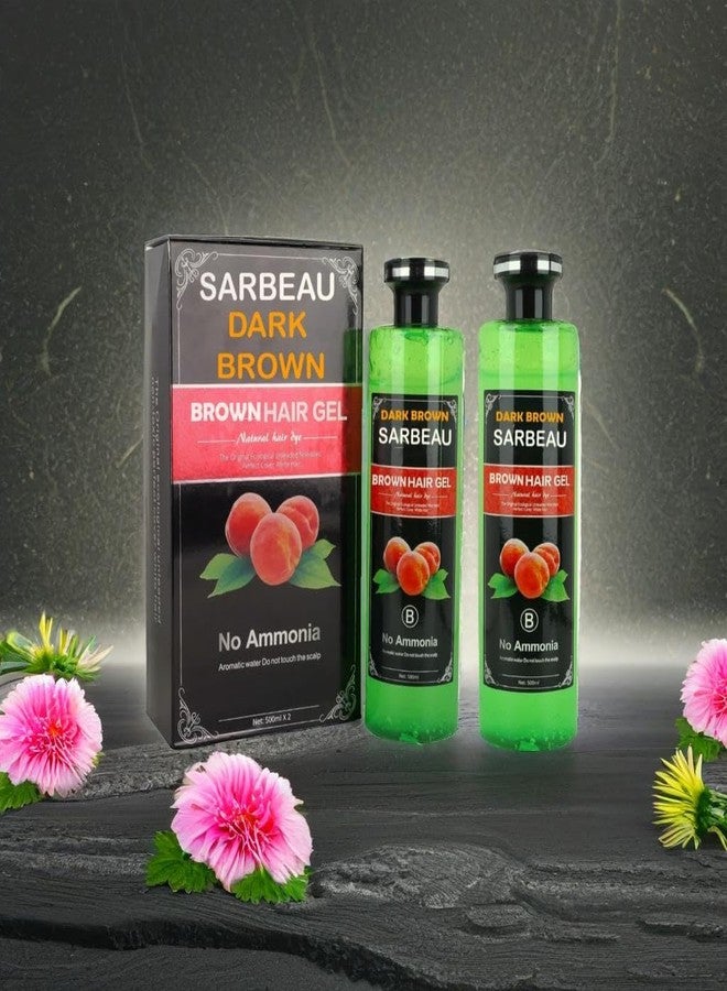 Sarbeau Dark Brown Hair Colour Gel, Natural Herbal Formula, 500ml x 2, 10-Minute Application (DARK BROWN COLOUR) - Image 5