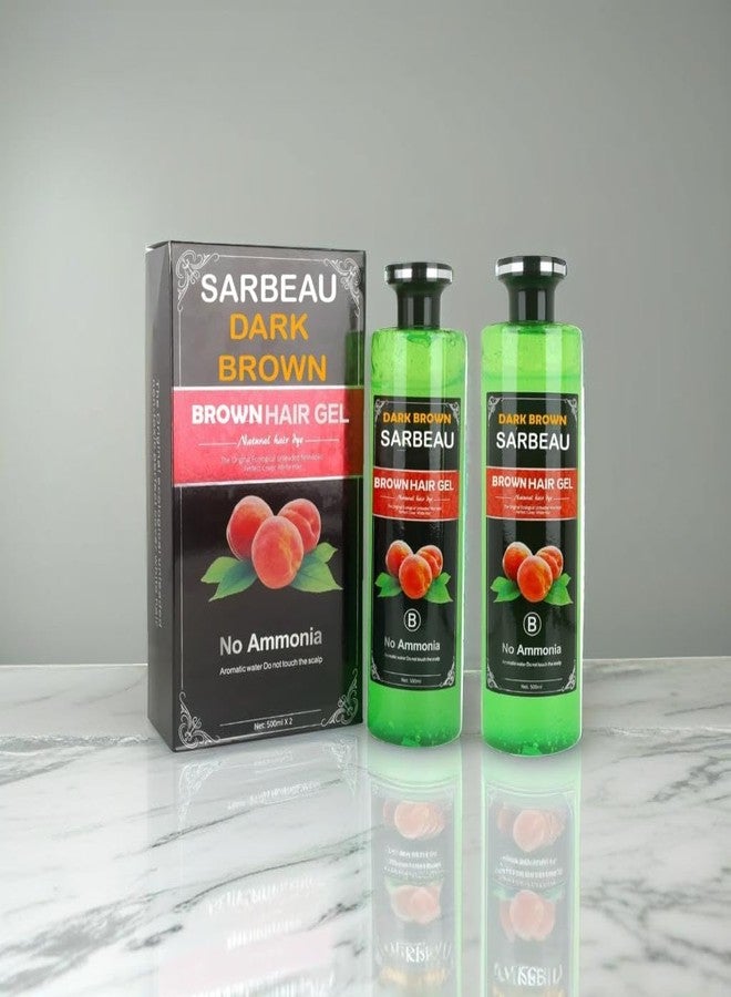 Sarbeau Dark Brown Hair Colour Gel, Natural Herbal Formula, 500ml x 2, 10-Minute Application (DARK BROWN COLOUR) - Image 3