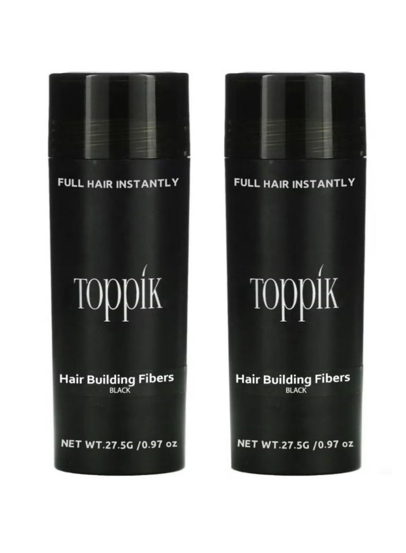 توبيك Toppik ألياف تكثيف الشعر & بخاخ التثبيت – يمنحك شعرًا أكثر كثافة فورًا، مظهر طبيعي يدوم طويلًا، 27.5 جم أسود (قطعتان) - Image 2