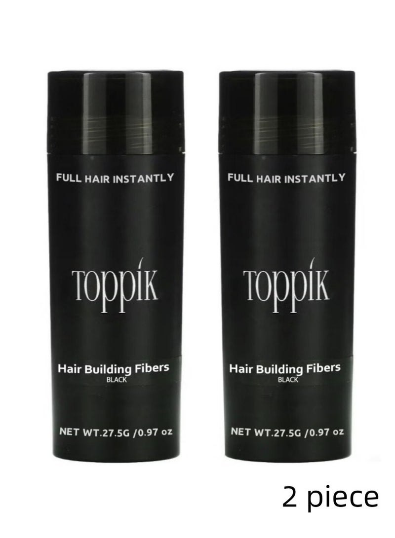 توبيك Toppik ألياف تكثيف الشعر & بخاخ التثبيت – يمنحك شعرًا أكثر كثافة فورًا، مظهر طبيعي يدوم طويلًا، 27.5 جم أسود (قطعتان) - Image 1