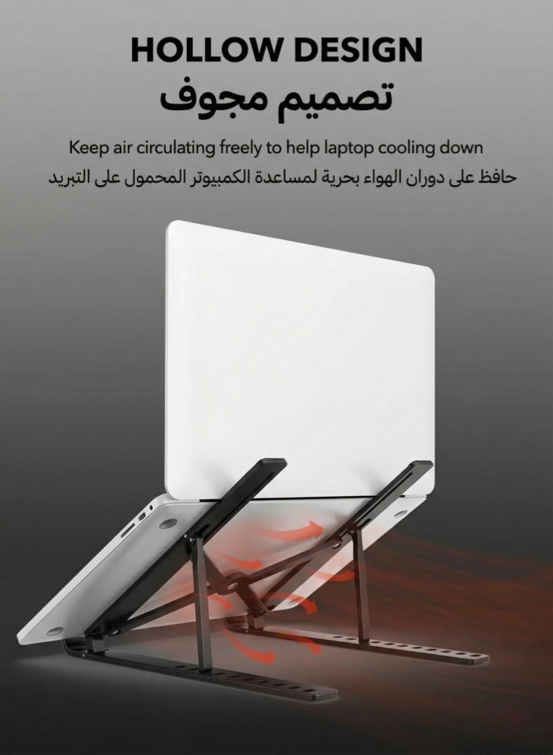 ZAFRA 2-in-1 Laptop Stand & Phone Holder: Adjustable Ergonomic Design for Home Office - Image 5