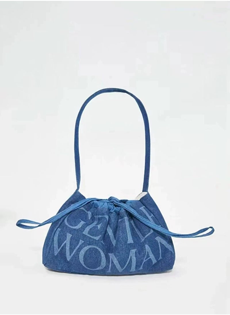 GENTLE WOMAN Gentle Woman Dumpling bag Denim drawstring shoulder bag  - Image 1