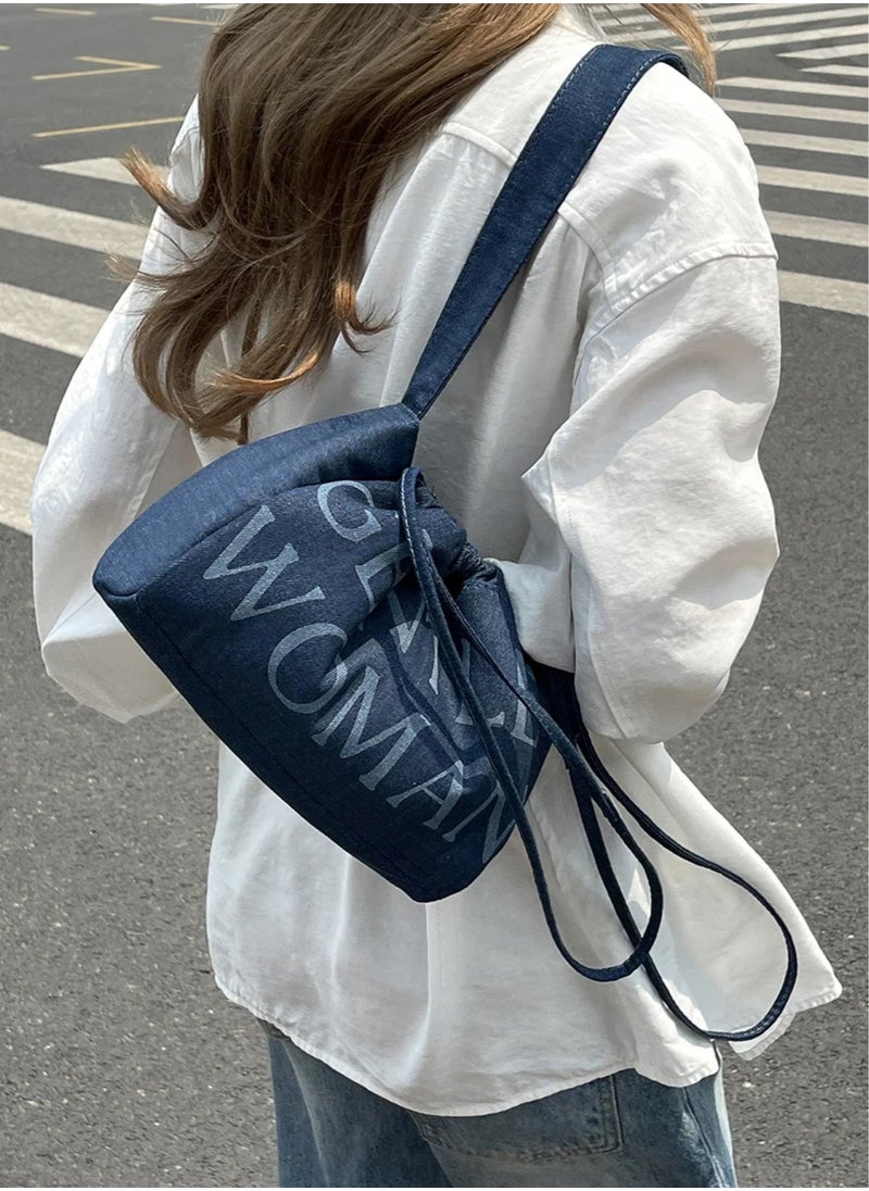 Gentle Woman Dumpling bag Denim drawstring shoulder bag - pzsku/Z9A26350DADF3F586E822Z/45/_/1726040370/e7b8d637-9b6e-4eef-8840-9b984d46cc11