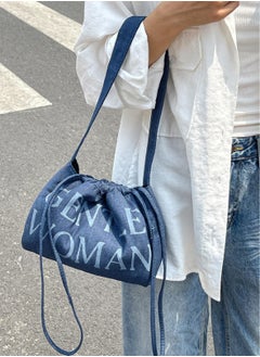 GENTLE WOMAN Gentle Woman Dumpling bag Denim drawstring shoulder bag  - Image 5