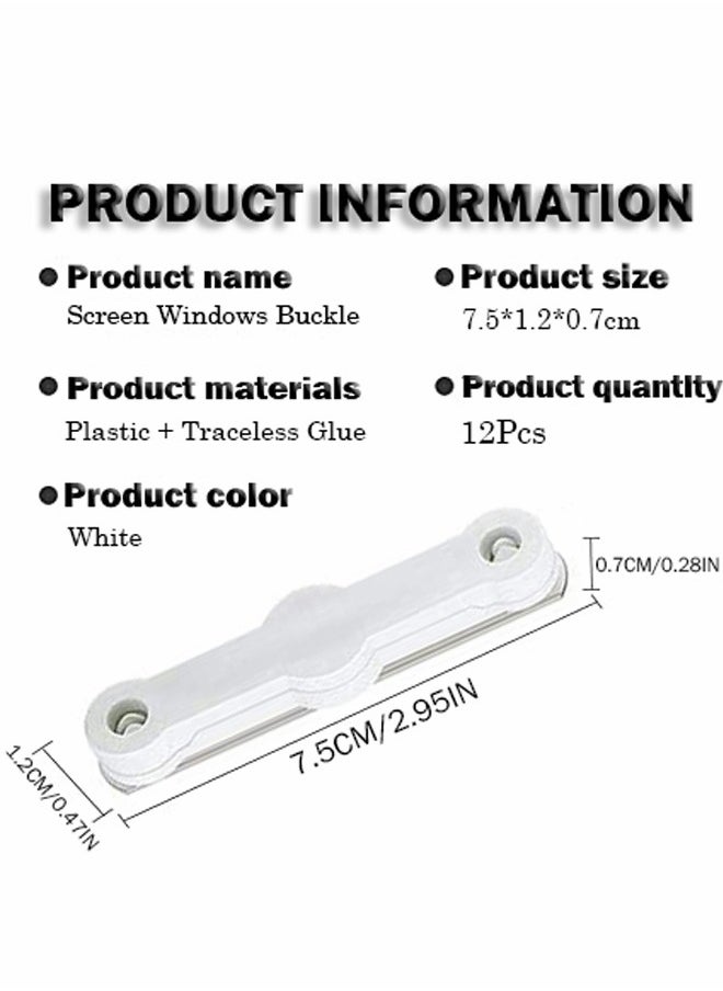 SYOSI Self Adhesive Strip Set for DIY Fly Nets,12Pcs Screen Fixing Clip with for Screen Door Curtain Clip Mosquito Net Insect Mesh Tool DIY Installation  - Image 2