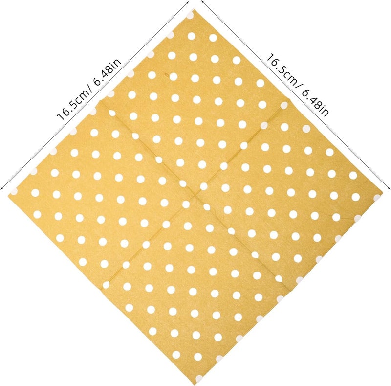 IMIKEYA 16pcs Disposable Party Napkins, 3-ply Printed Paper Serviettes with Gold Dot Pattern, Absorbent Paper Napkins for Wedding, Birthday, Shower and Dinner Parties - Image 2