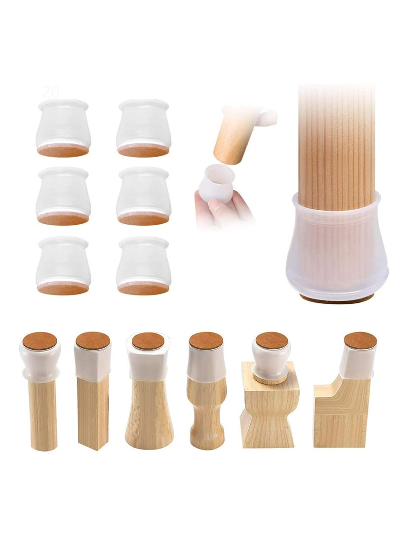 Oasisgalore Chair Leg Protectors for Hardwood Floors，12pcs Silicone Chair Leg caps with Felt Pads. - Image 1