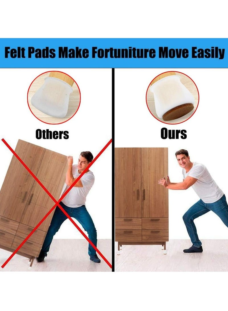 Oasisgalore Chair Leg Protectors for Hardwood Floors，12pcs Silicone Chair Leg caps with Felt Pads. - Image 5