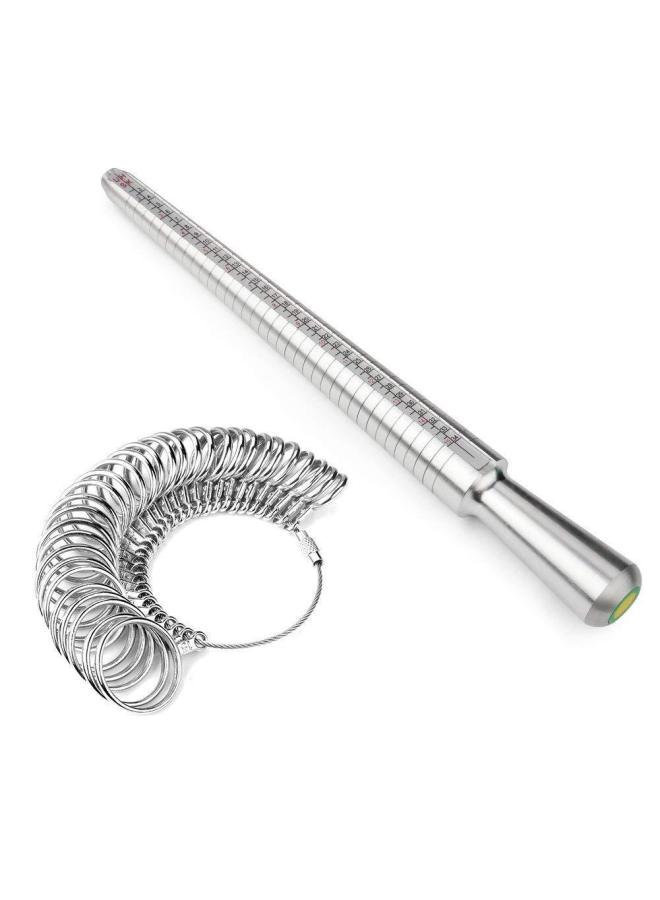 TSK Aluminum Hong Kong, America, Japan And Ring Measuring Ruler Hong Kong, America Standard Ring Ring Hand Inch Ring Finger Measuring Tool-Model:TSK Aluminum Ring Stick +1-33 Round Harbor Ring - Image 1