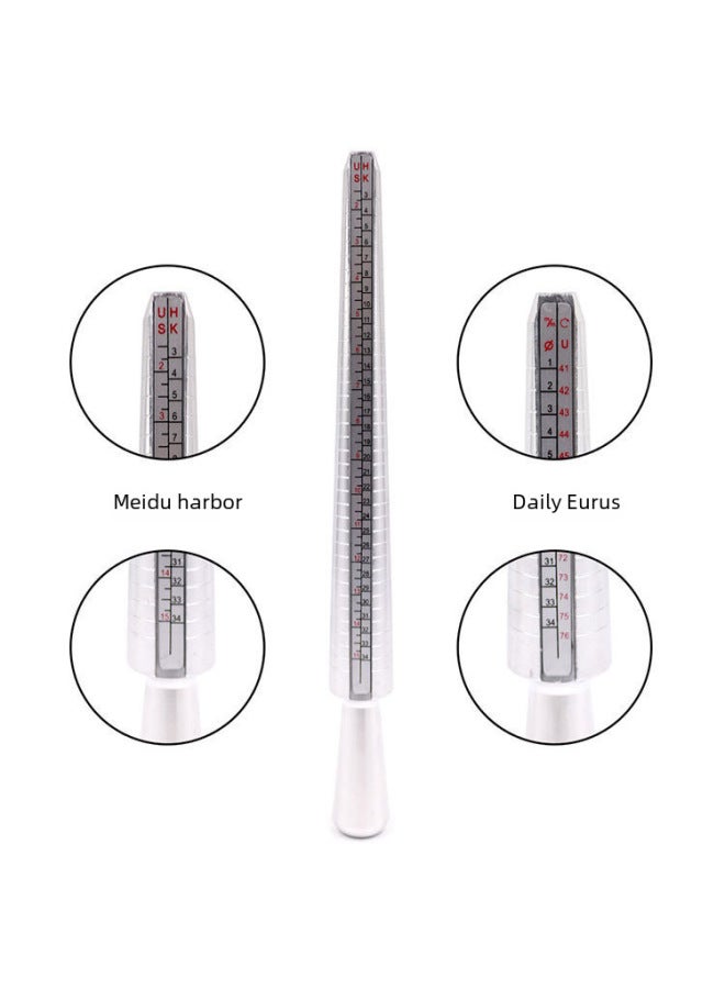 TSK Aluminum Hong Kong, America, Japan And Ring Measuring Ruler Hong Kong, America Standard Ring Ring Hand Inch Ring Finger Measuring Tool-Model:TSK Aluminum Ring Stick +1-33 Round Harbor Ring - Image 5