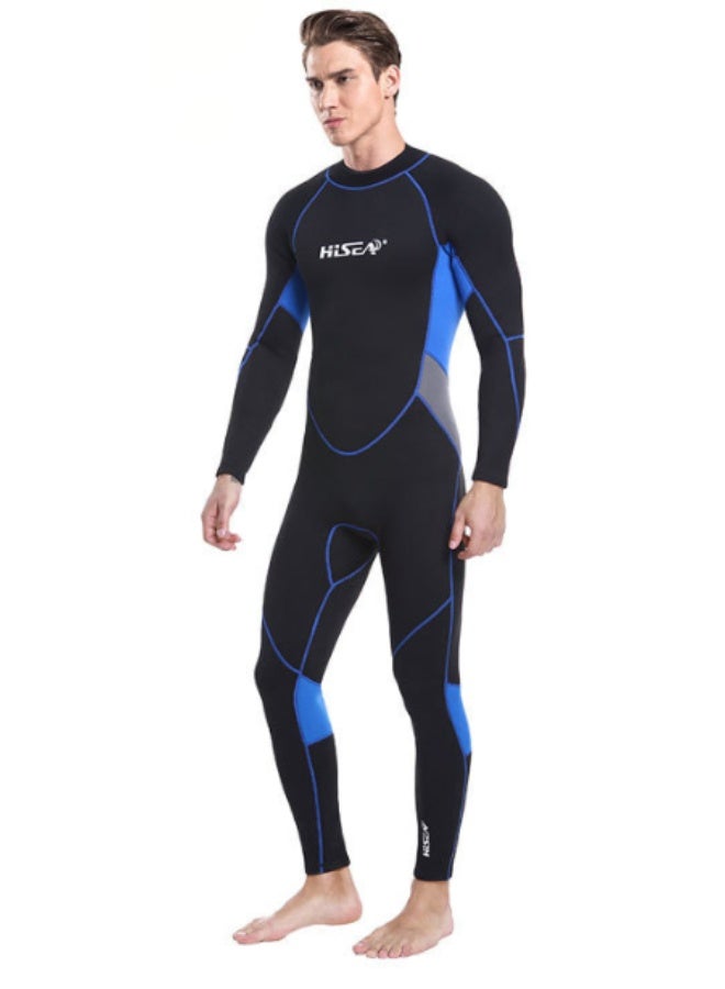 Hisea Full Wetsuit 3mm Neoprene Diving Suits for Men Women Youth, Thermal Thicken Swimwear Long Sleeve UV Protection Back Zip Jumpsuit for Scuba Snorkeling Surfing Swimming Water Sports - Image 1