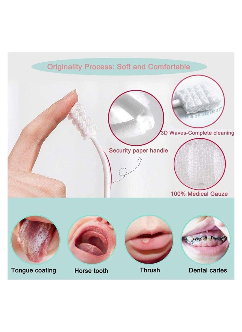 30Pcs Infant Toothbrush Baby Toothbrush Infant Tongue Cleaner Baby Tongue Cleaner Newborn Gauze Oral Cleaners