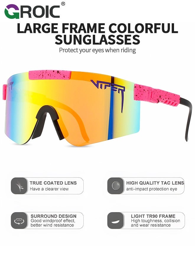 GROIC نظارات شمسية رياضية حماية من الأشعة فوق البنفسجية نظاراتCycling مستقطبة UV400 واقي خارجي نظارات مقاومة للرياح للرياضات الجري الجولف البيسبول الصيد - Image 2