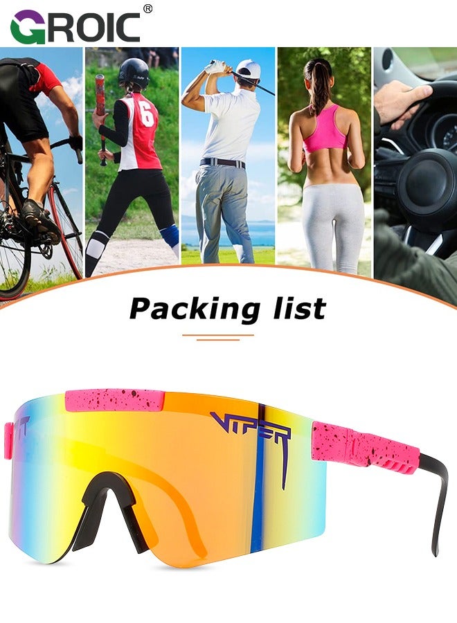 GROIC نظارات شمسية رياضية حماية من الأشعة فوق البنفسجية نظاراتCycling مستقطبة UV400 واقي خارجي نظارات مقاومة للرياح للرياضات الجري الجولف البيسبول الصيد - Image 5