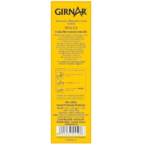 Girnar Instant Chai (Tea) Premix With Masala, 10 Sachet Pack - Image 2