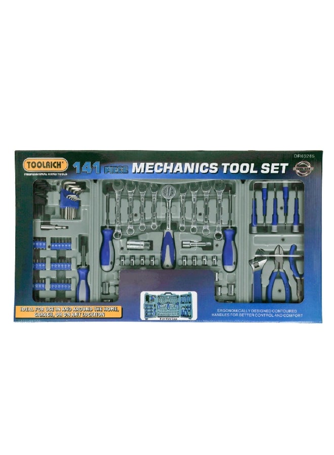 TOOLRICH 141-Piece Portable and Durable Mechanic Tool Set Grey 6.2 x 41 x 72.2 cm DR63285 - Image 2