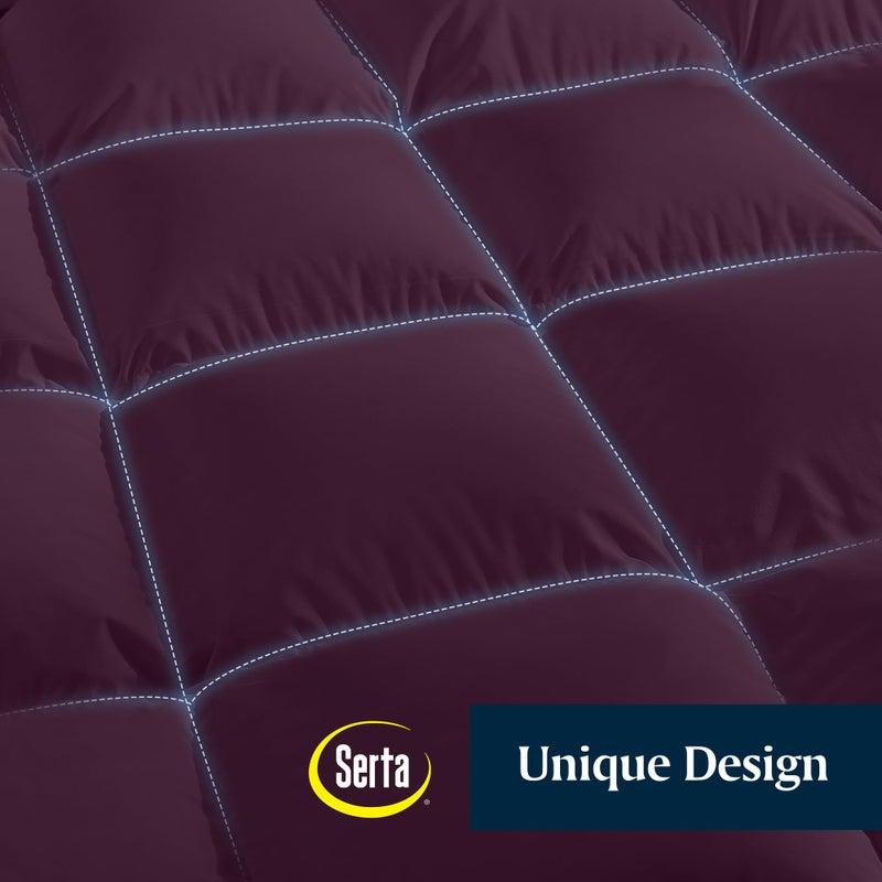 Serta Down Filled Throw Blanket, Packable Lightweight and Durable Blanket for Indoor,Office,Outdoor,Traveling, Hiking, Camping, 60" x 70" with Carrying Pouch (Plum) - Image 5
