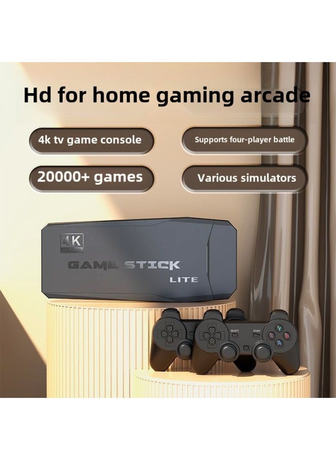 4K HD Home TV Game Machine Double Wireless Handle Rocker Classic FC Arcade Super Mary King Of Fighters-Product Color:Double Game Controller Without Game