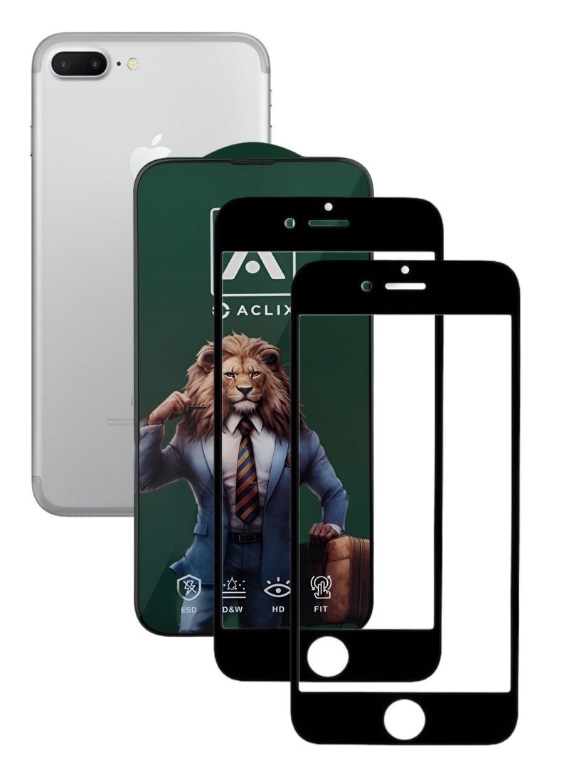 ACLIX 2 Pieces Antistatic ESD Dustof Premium Quality High Definition Anti-Spy Privacy Tempered Glass Screen tector Designed For  iPhone 7 Plus - Image 1