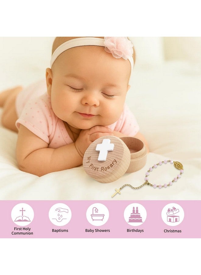 TBTFW Rosary Baptism Keepsake Box, My First Rosary, Baptism Catholic Gift for Boy Girls,Used for Newborn Ceremony(Pink) - Image 5