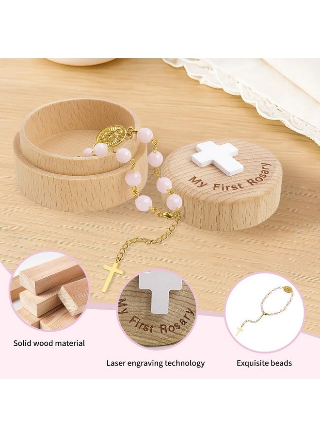 TBTFW Rosary Baptism Keepsake Box, My First Rosary, Baptism Catholic Gift for Boy Girls,Used for Newborn Ceremony(Pink) - Image 3