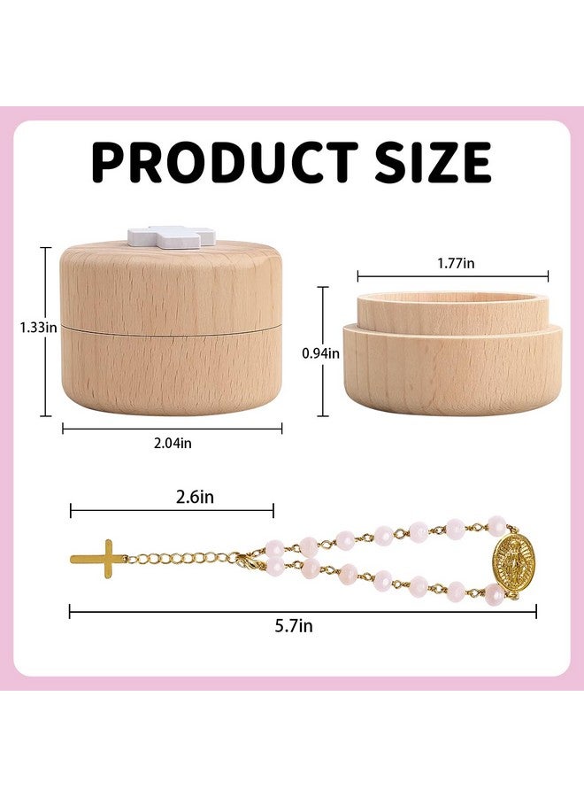 TBTFW Rosary Baptism Keepsake Box, My First Rosary, Baptism Catholic Gift for Boy Girls,Used for Newborn Ceremony(Pink) - Image 2