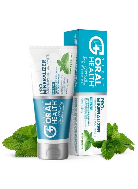 Nano hydroxyapatite Toothpaste Fluoride-Free, Pro Mineralizer Toothpaste: Dentist Formulated Remineralizing Anti Cavity Xylitol Toothpaste, Enamel Support Sensitive Teeth Toothpaste - Wintermint